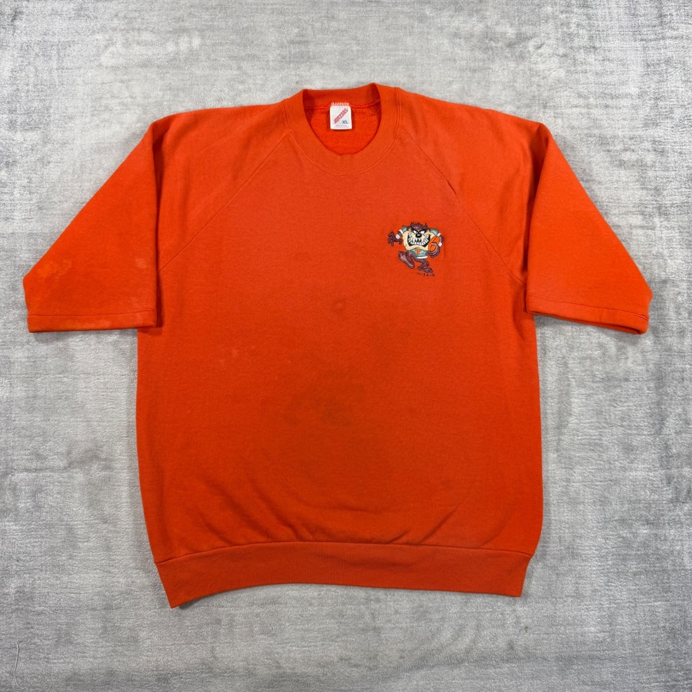 Tennessee Volunteers Sweatshirt Mens XL Orange Vintage Short Sleeve Taz Football